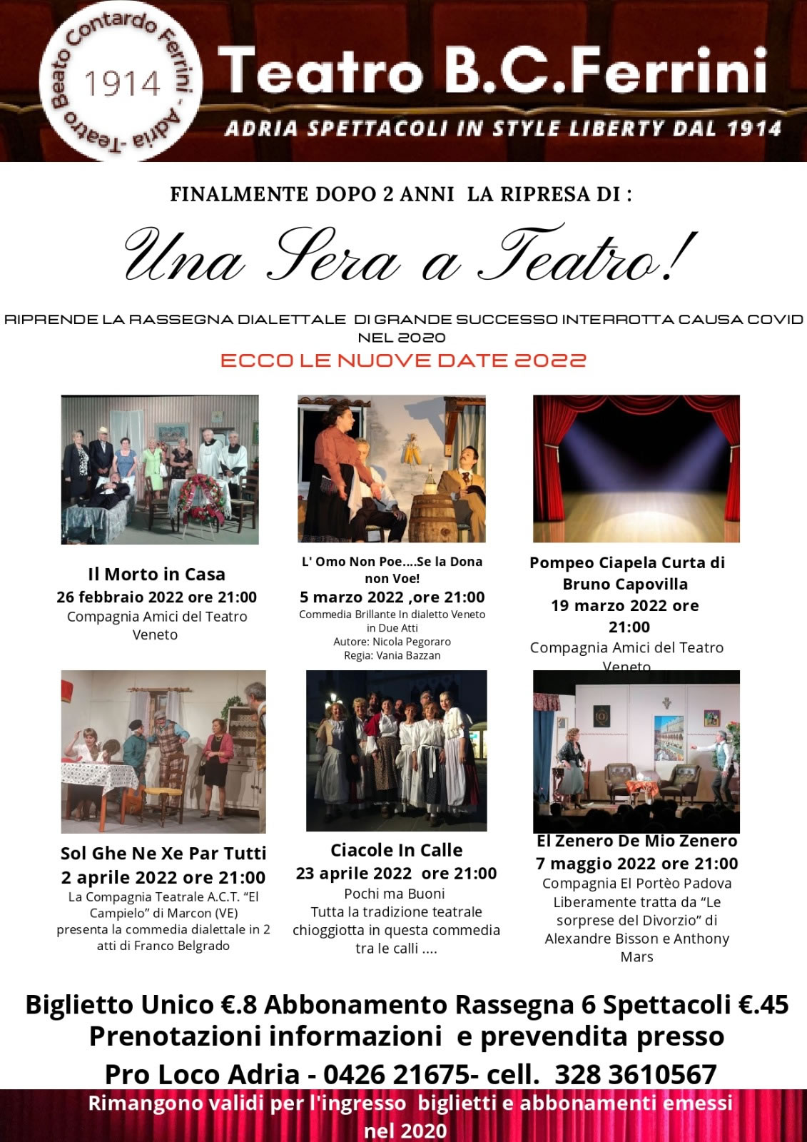Scopri di più sull'articolo Rassegna teatrale “Una sera a teatro”