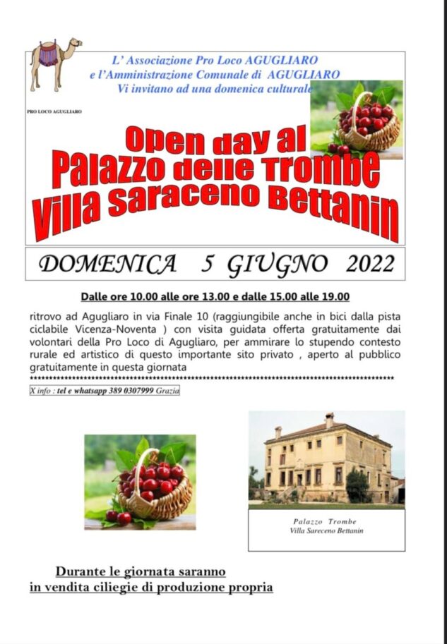 Open Day al Palazzo delle Trombe Villa Saraceno Bettanin