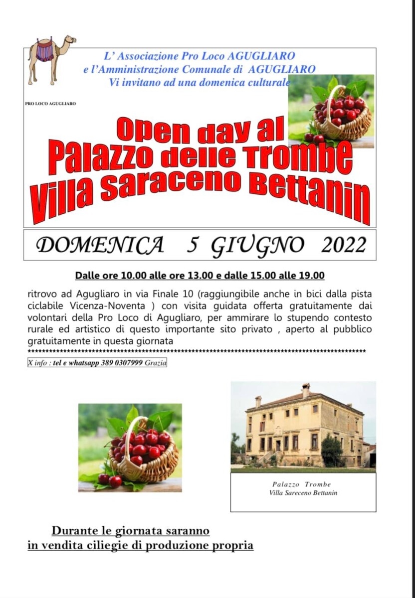 Scopri di più sull'articolo Open Day al Palazzo delle Trombe Villa Saraceno Bettanin