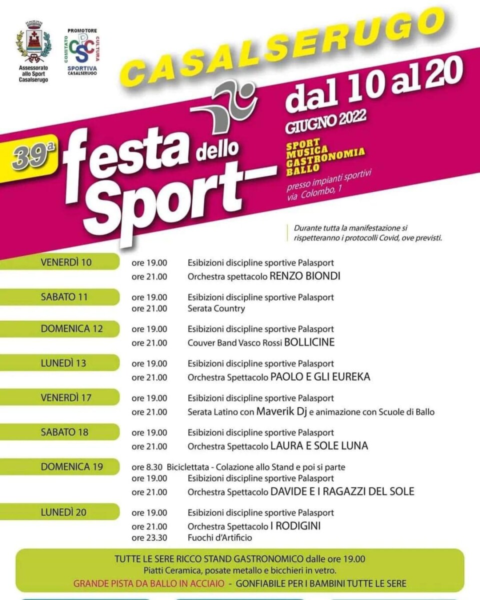 Scopri di più sull'articolo 39^ Festa dello Sport