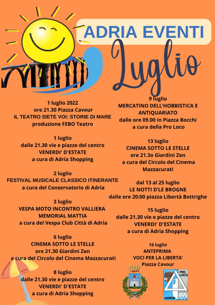 Scopri di più sull'articolo Adria Eventi di Luglio