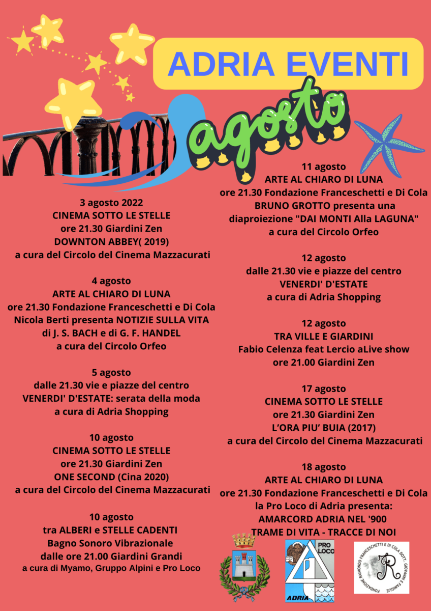 Scopri di più sull'articolo Eventi Adria – Agosto