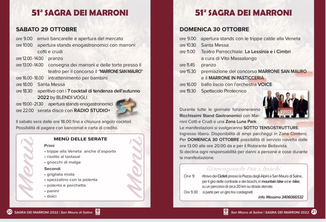Read more about the article 51^ Sagra dei Marroni 2022