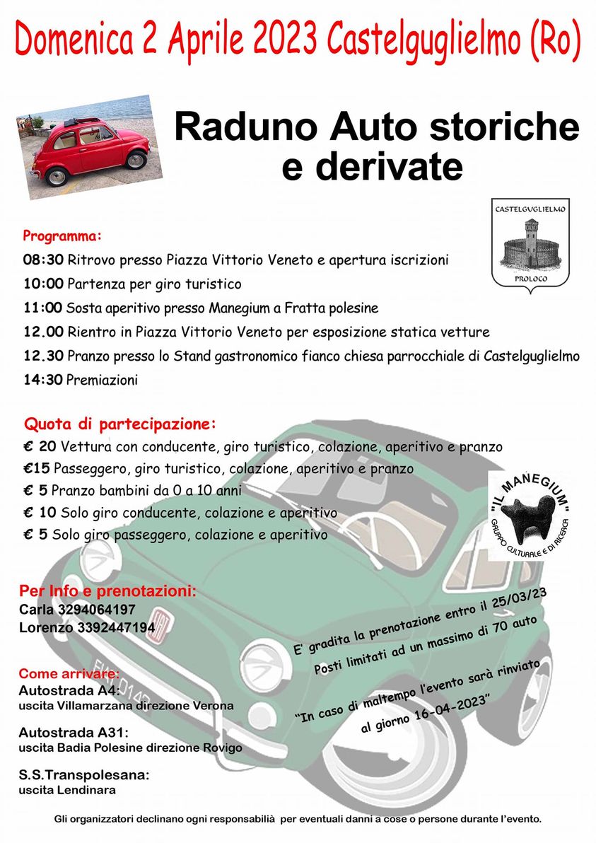 Read more about the article Raduno Auto Storiche e Derivate