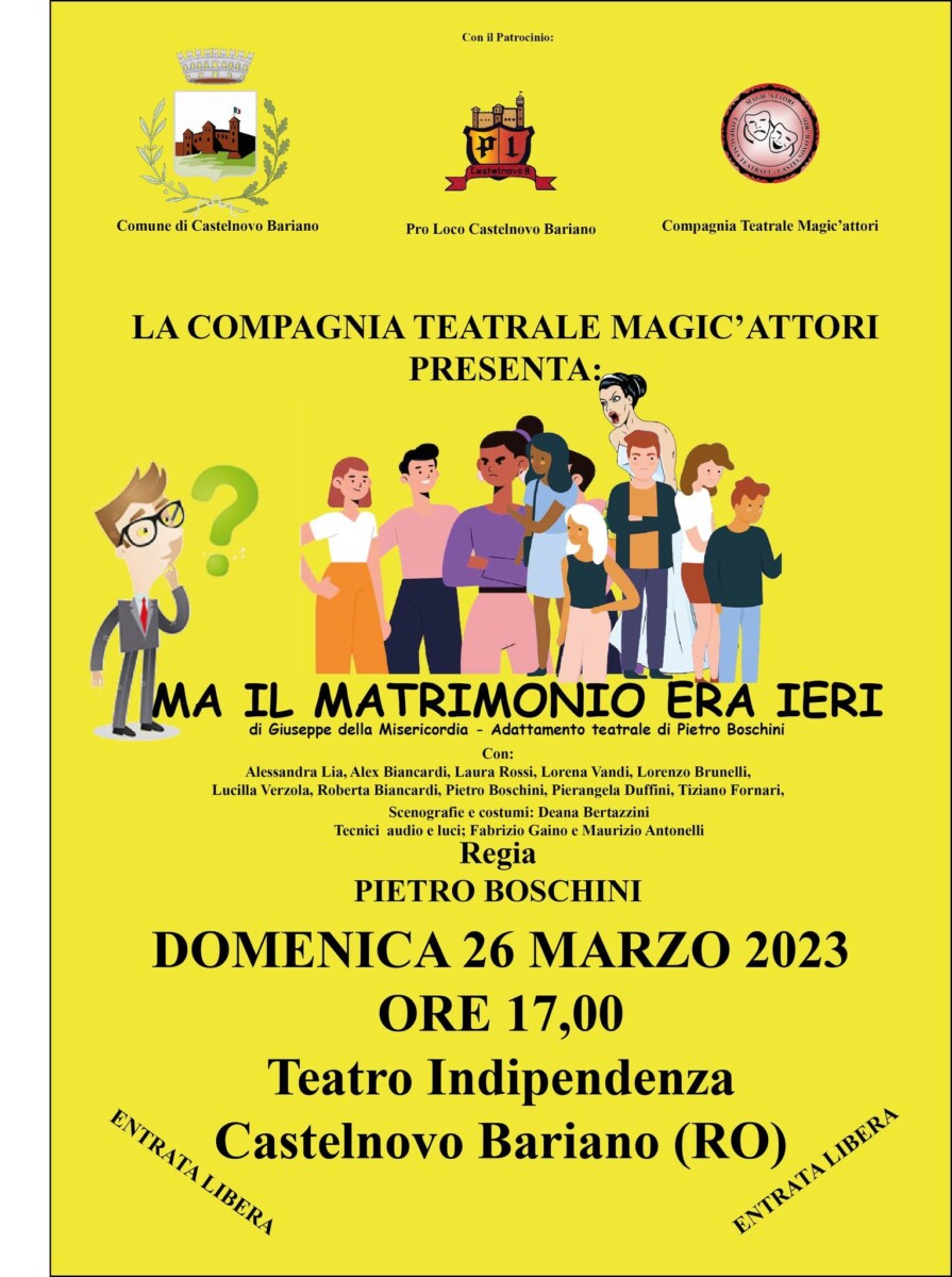 Read more about the article Ma il Matrimonio era Ieri