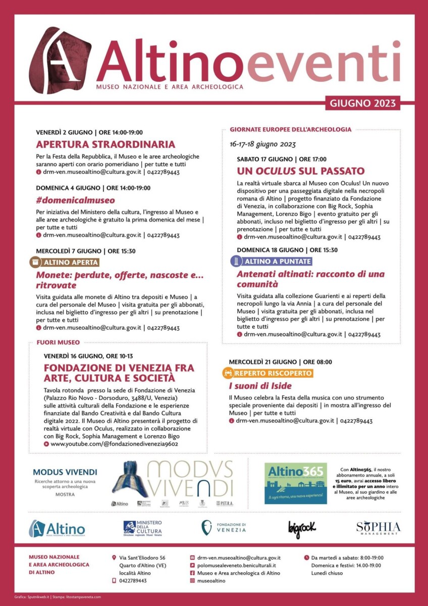 Read more about the article Calendario Giugno Museo Altino