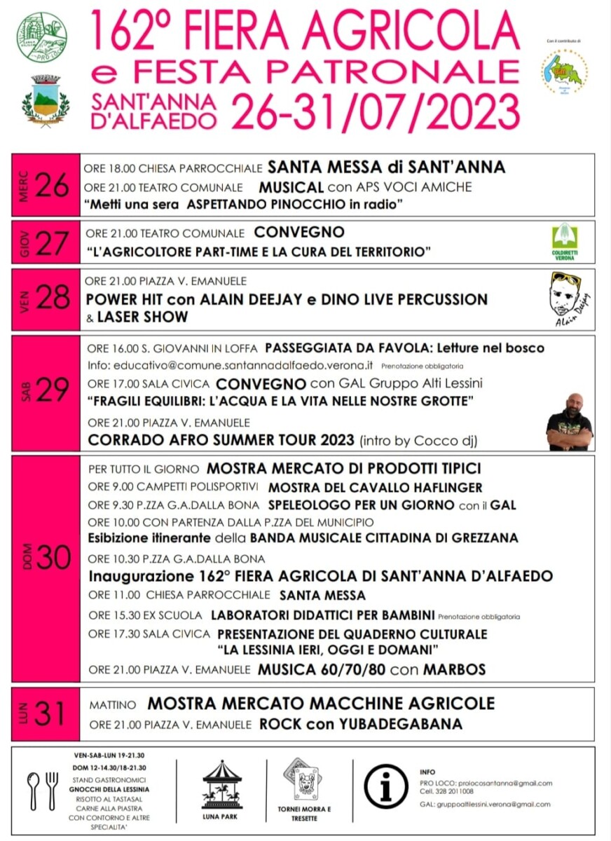 Scopri di più sull'articolo 162^ edizione della Fiera Agricola di Sant’Anna d’Alfaedo