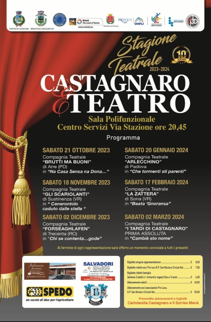 Scopri di più sull'articolo Stagione Teatrale 2023/24 – Castagnaro