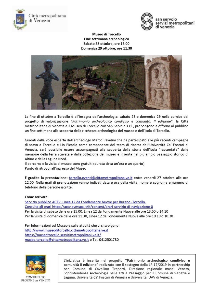Scopri di più sull'articolo Museo di Torcello  Fine settimana archeologico