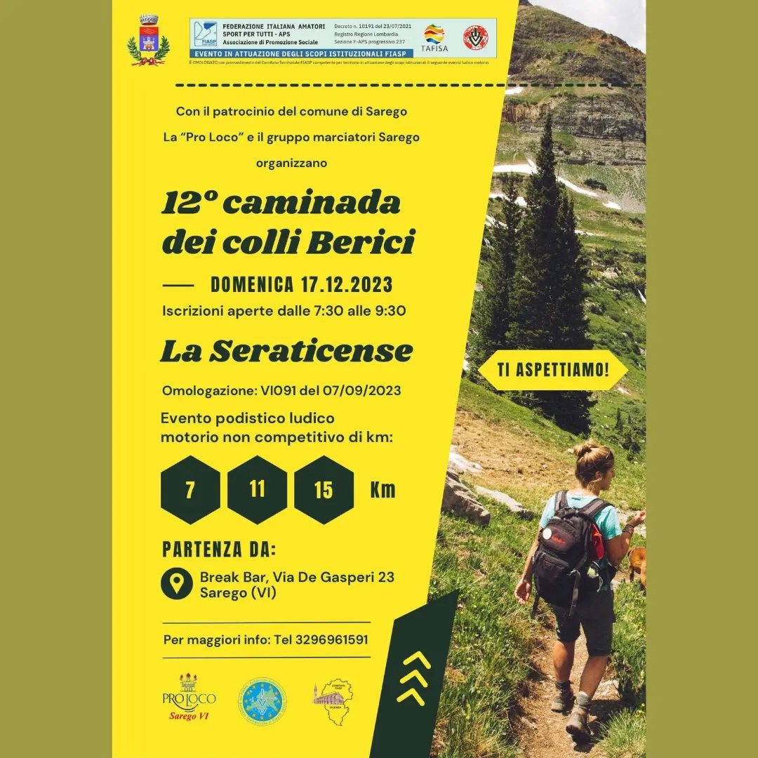 Scopri di più sull'articolo 12^ Caminada dei Colli Berici