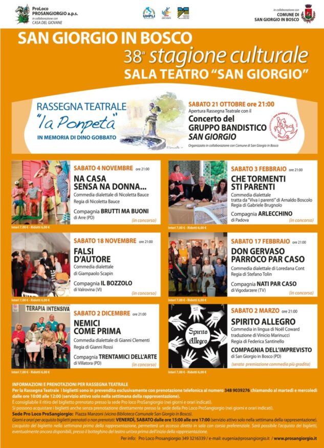 38^Stagione Culturale – Sala Teatro “San Giorgio”