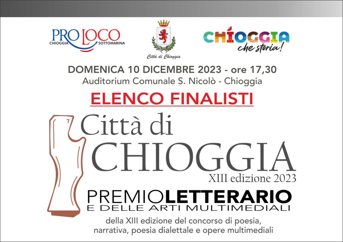 Scopri di più sull'articolo Premio Letterario “Città di Chioggia” 2023