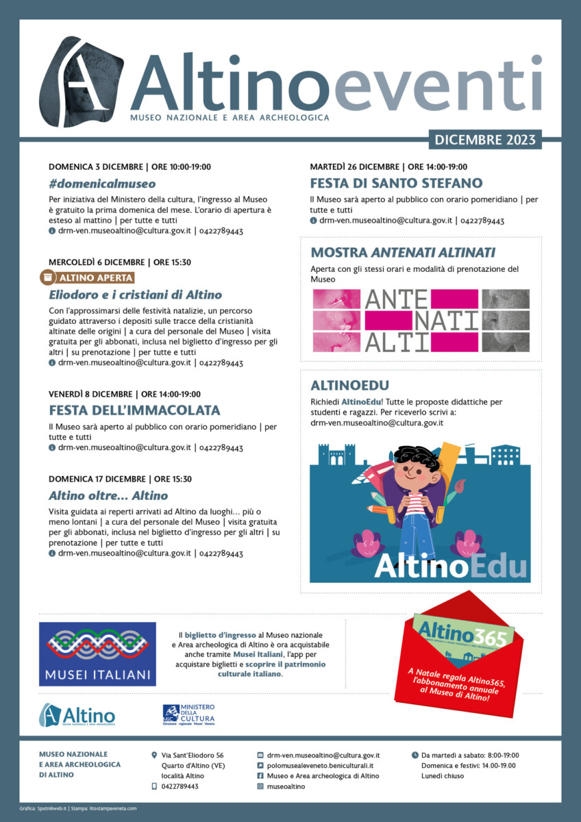 Scopri di più sull'articolo Calendario Dicembre Museo Altino