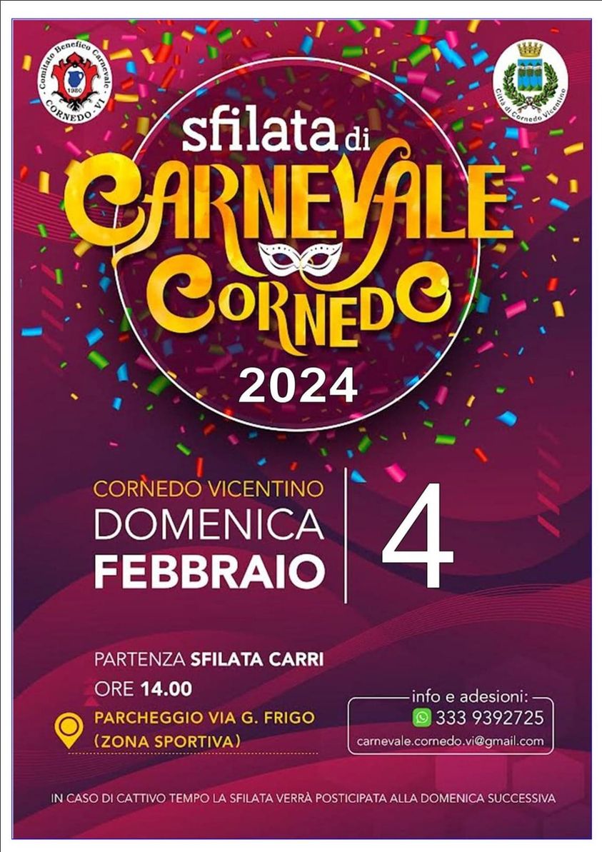 Scopri di più sull'articolo Sfilata di Carnevale Cornedo