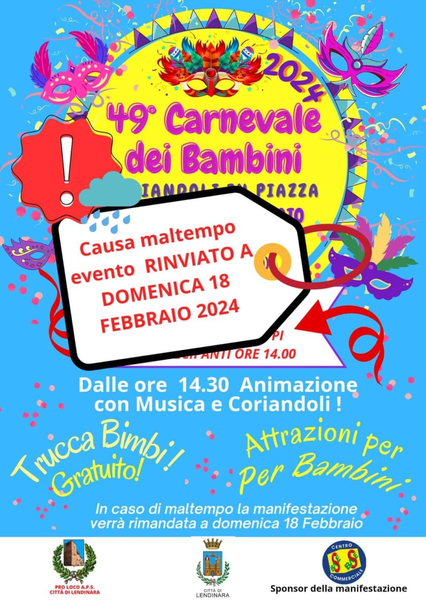Read more about the article 49° Carnevale di Lendinara – Rinviato 18 Febbraio