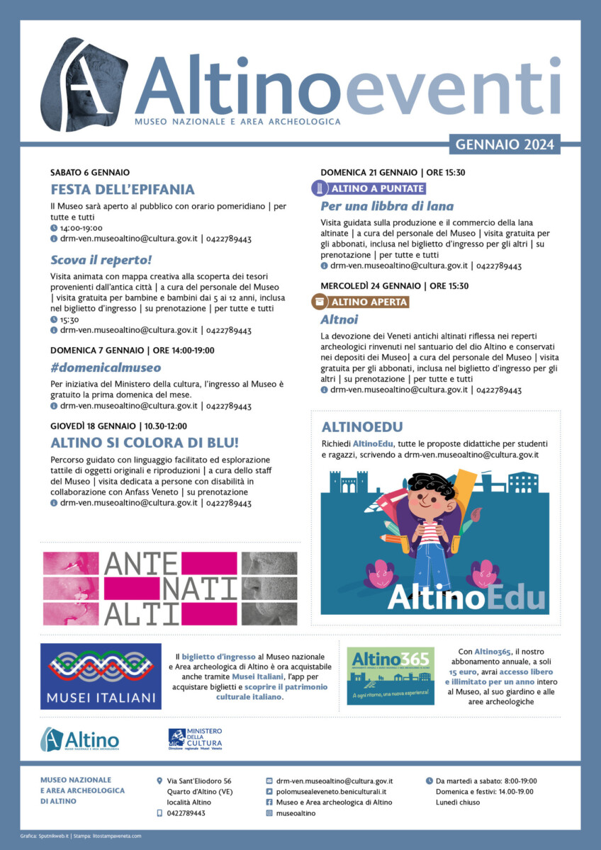 Scopri di più sull'articolo Museo AltinoMuseo  Calendario ed Eventi Gennaio 2024