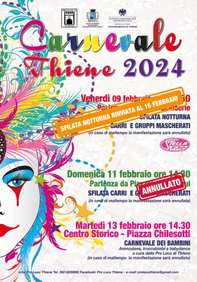 Carnevale Thene – Sfilata Notturna 16 Febbraio – 2024