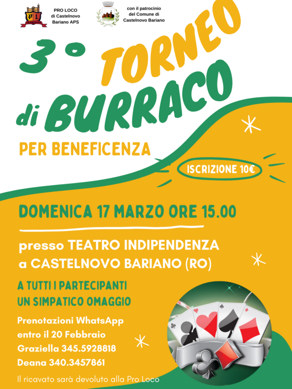 Read more about the article 3° Torneo di Burraco
