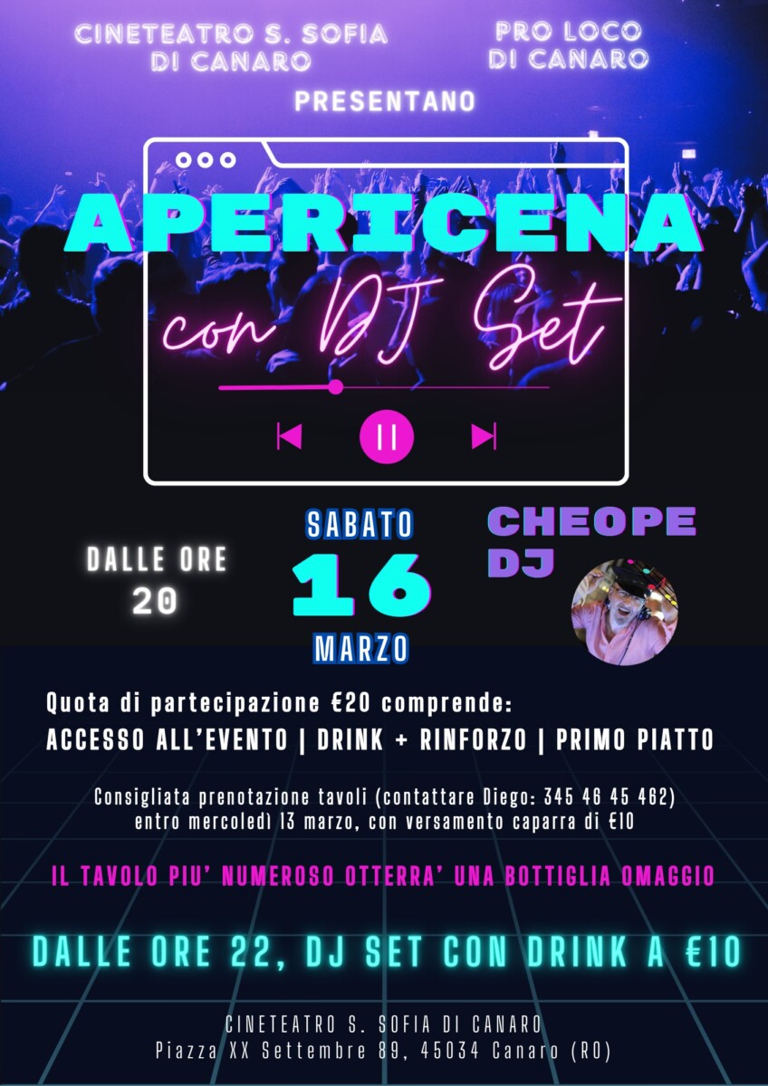 Scopri di più sull'articolo Apericena con DJ Set
