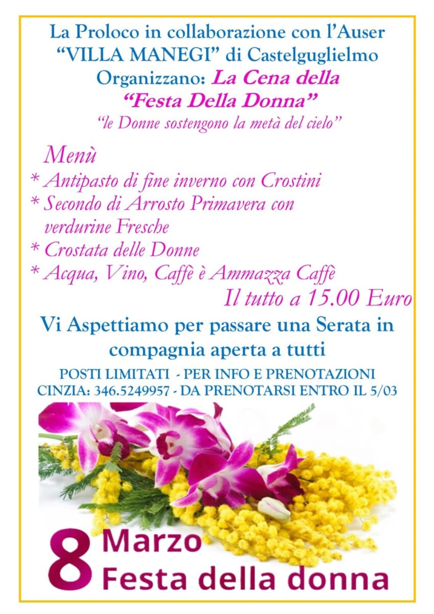 Scopri di più sull'articolo La Cena della “Festa della Donna”