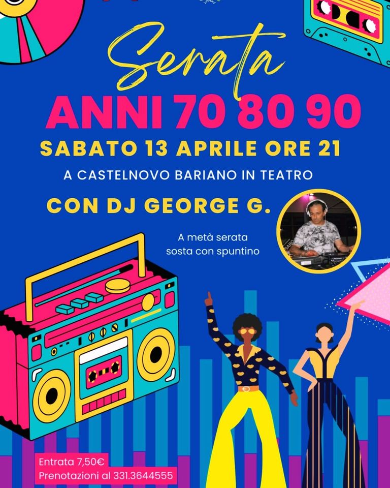 Scopri di più sull'articolo Serata Anni 70 – 80 – 90