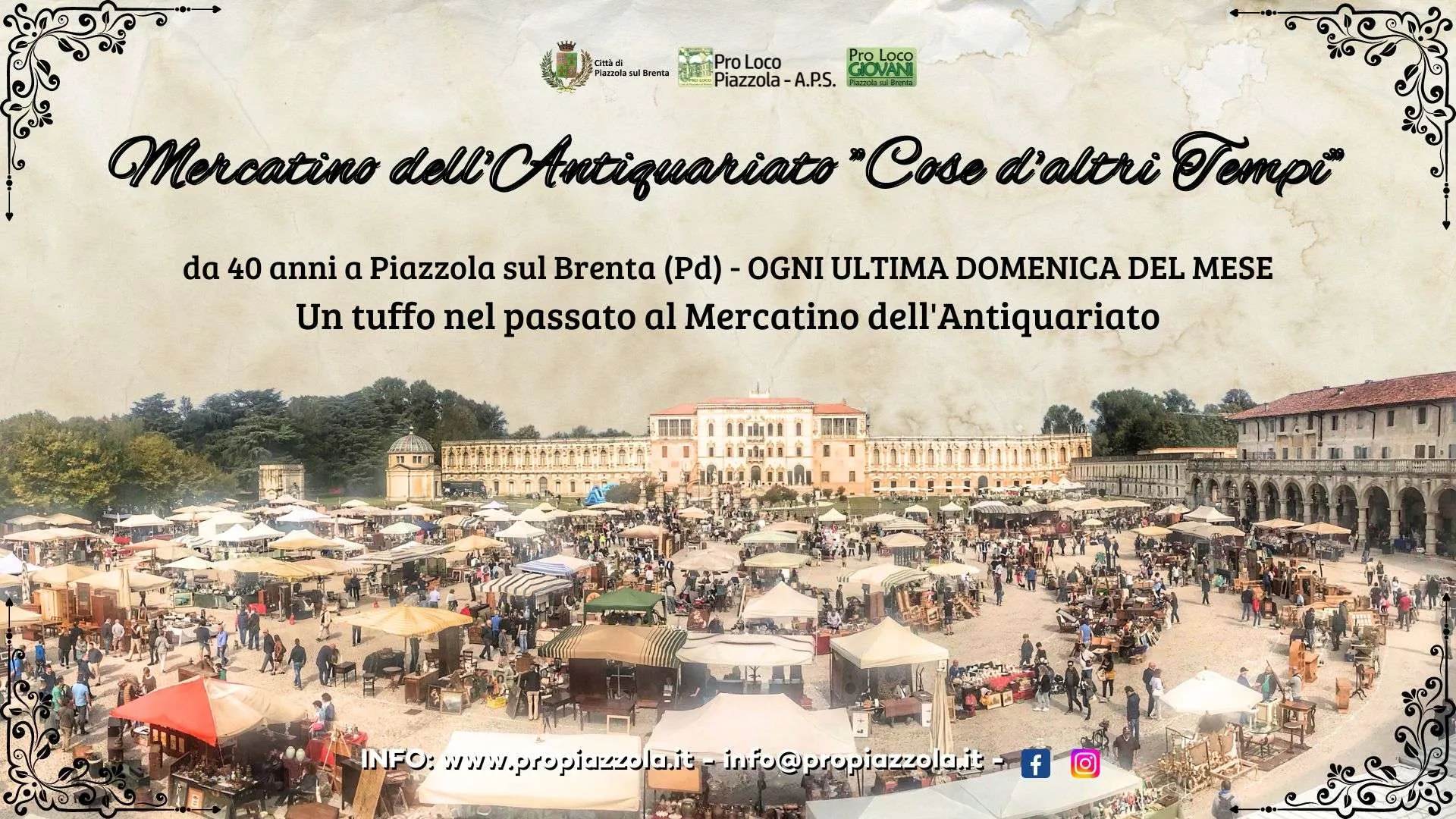 Scopri di più sull'articolo Mercatino dell’Antiquariato di Piazzola sul Brenta