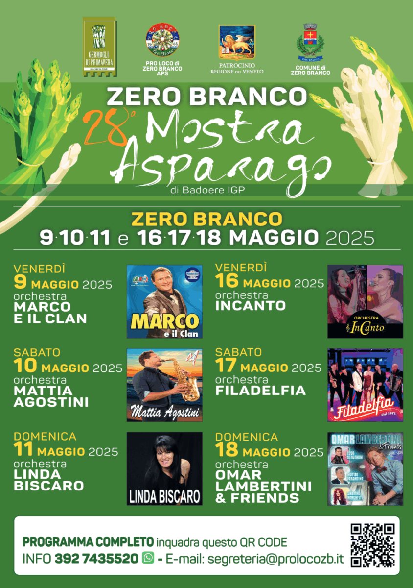 Scopri di più sull'articolo 28^ Mostra dell’Asparago di Badoere – Zero Branco