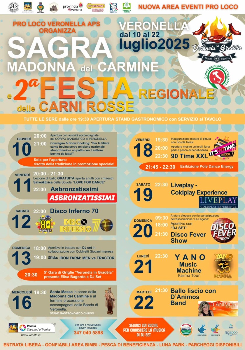 Scopri di più sull'articolo Sagra di Veronella Madonna del Carmine – 2^Festa Regionale delle Carni Rosse
