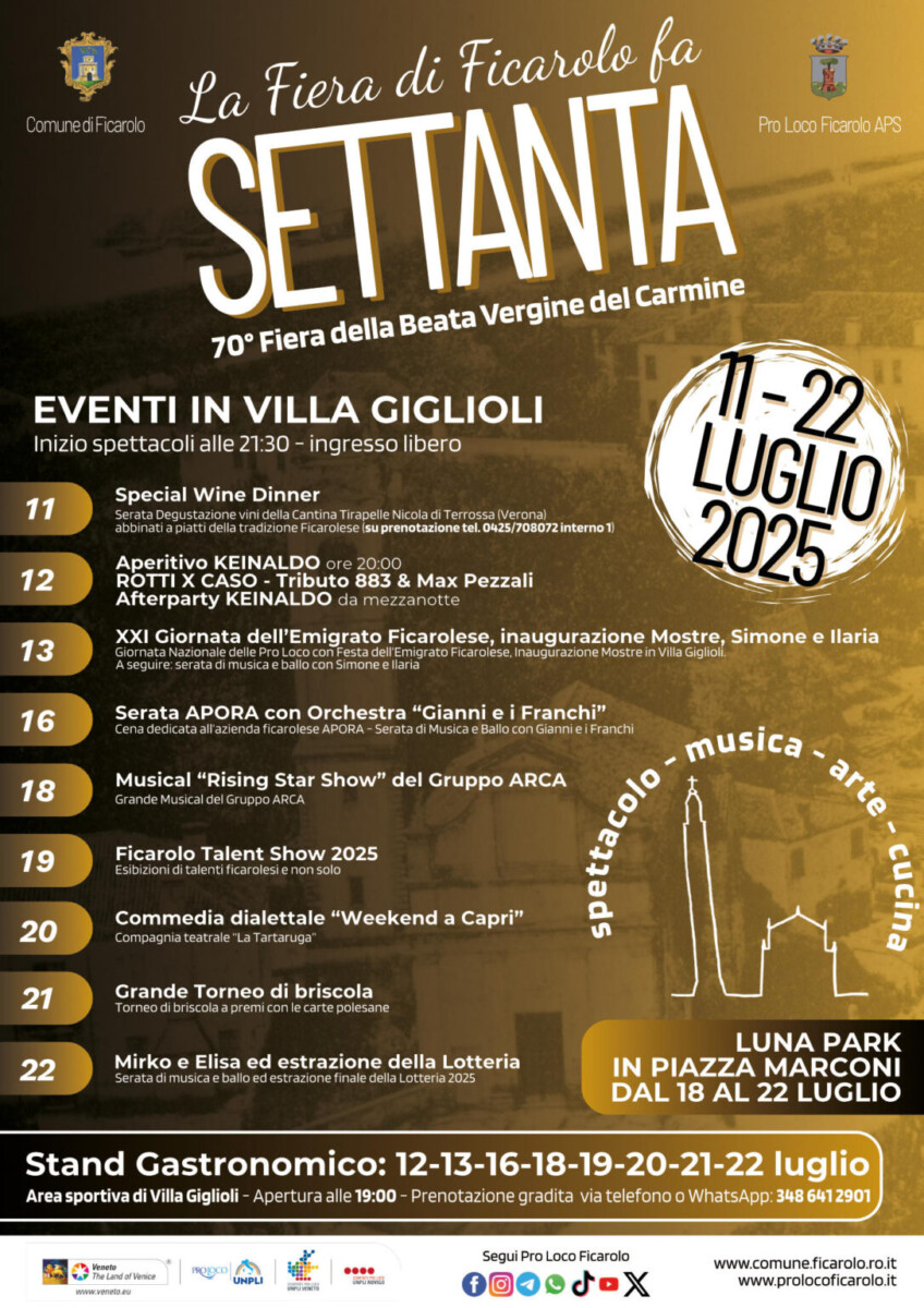 Scopri di più sull'articolo La Fiera di Ficarolo fa 70! 70^ Fiera della Beata Vergine del Carmine