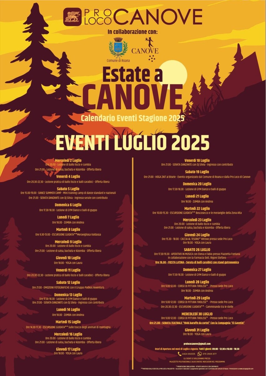 Scopri di più sull'articolo Estate a Canove – Luglio 2025