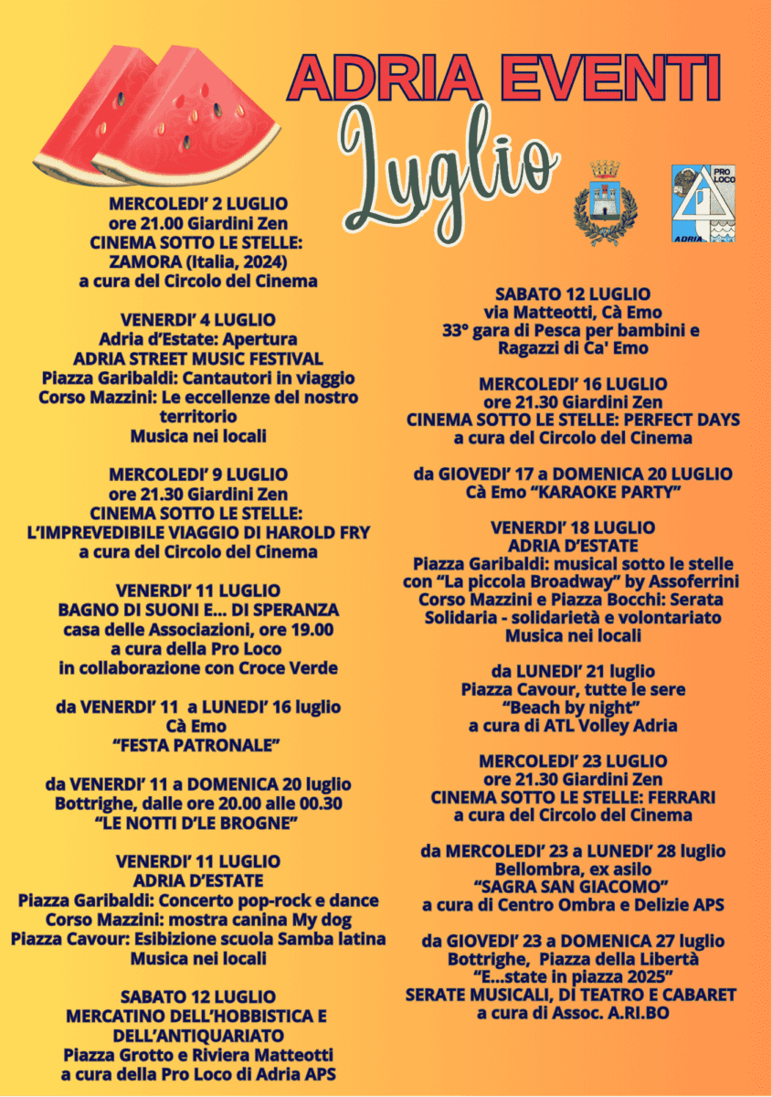 Scopri di più sull'articolo Adria Eventi – Luglio