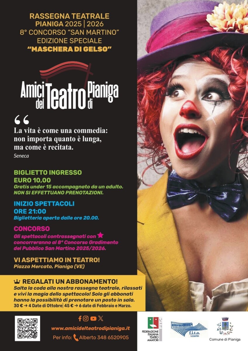 Scopri di più sull'articolo Rassegna Teatrale 2025/2026 a Pianiga