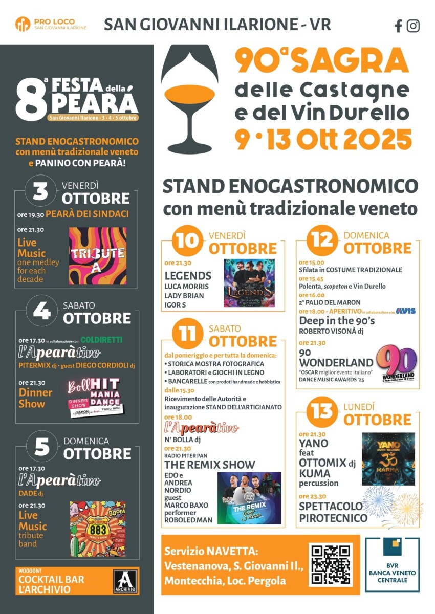 Scopri di più sull'articolo 90^ Edizione Sagra delle castagne e del vin Durello