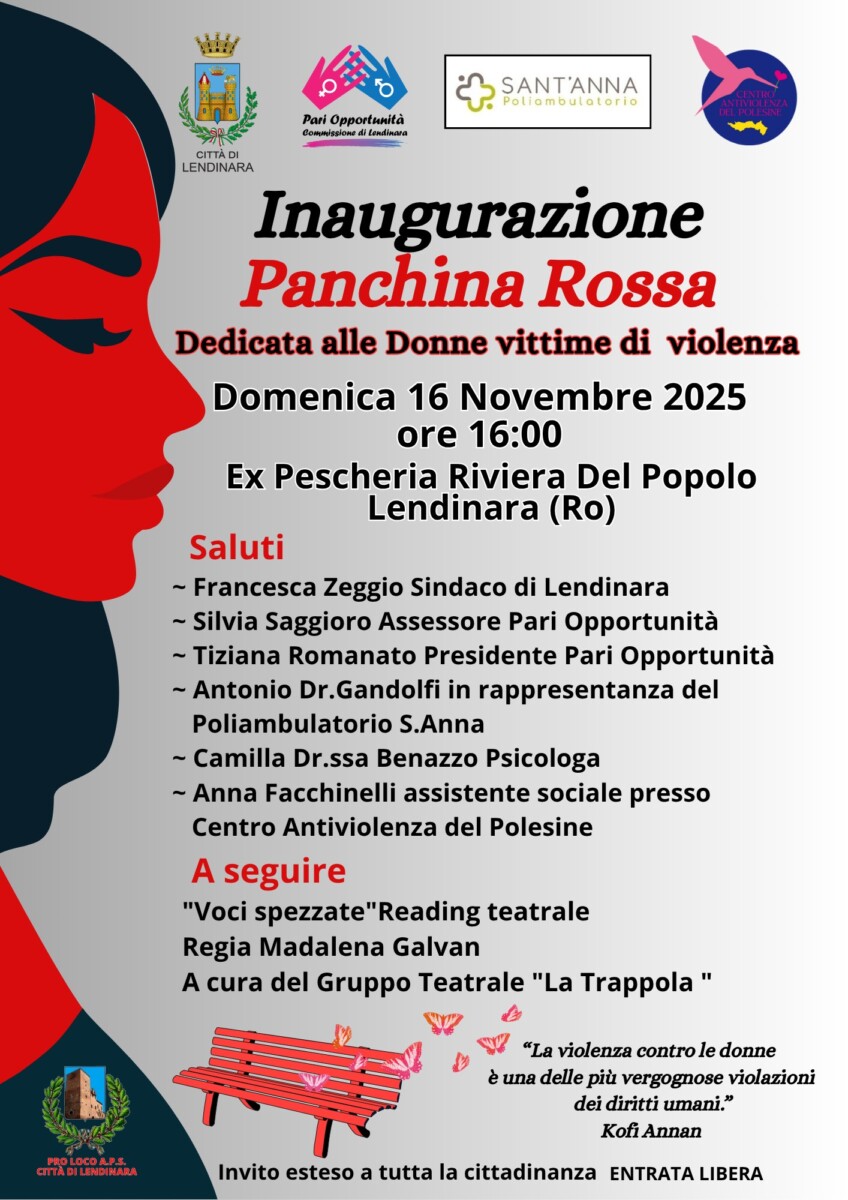 Scopri di più sull'articolo Inaugurazione Panchina Rossa