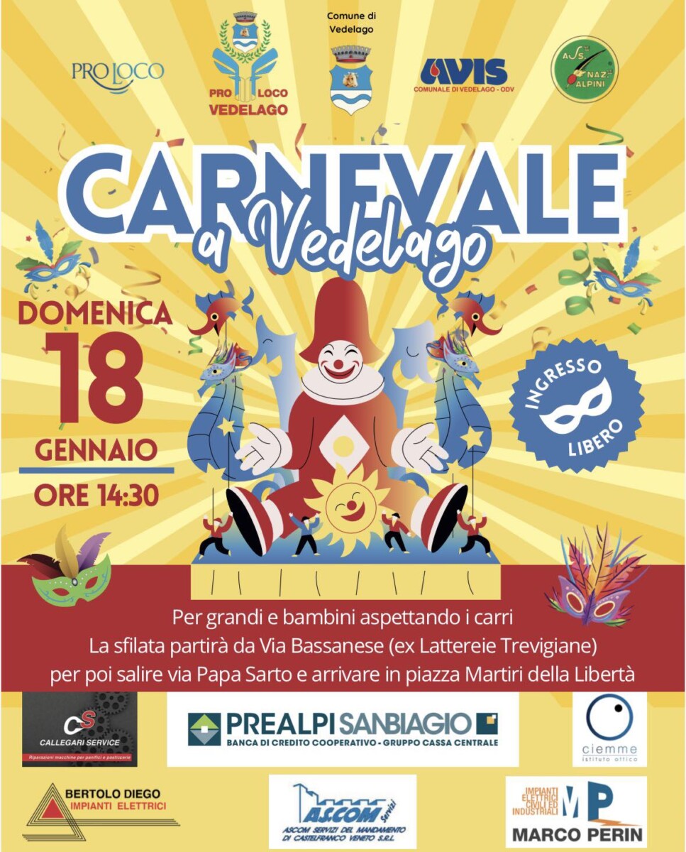 Scopri di più sull'articolo Carnevale a Vedelago 2026