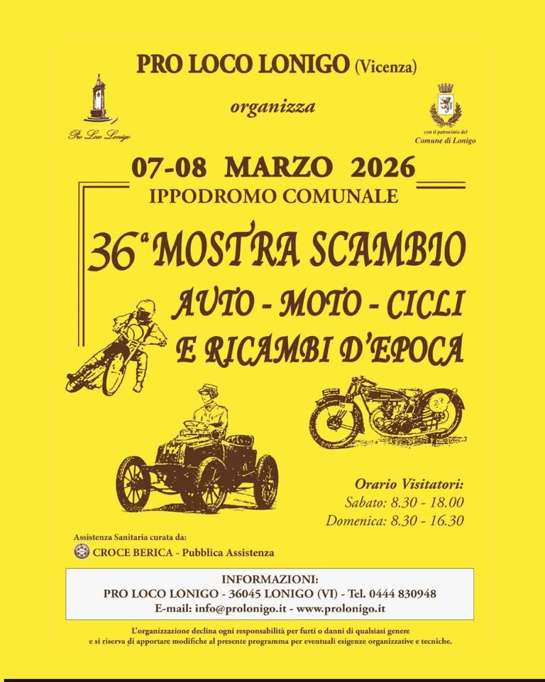 Scopri di più sull'articolo 36^Mostra scambio auto-moto – cicli e ricambi d’epoca