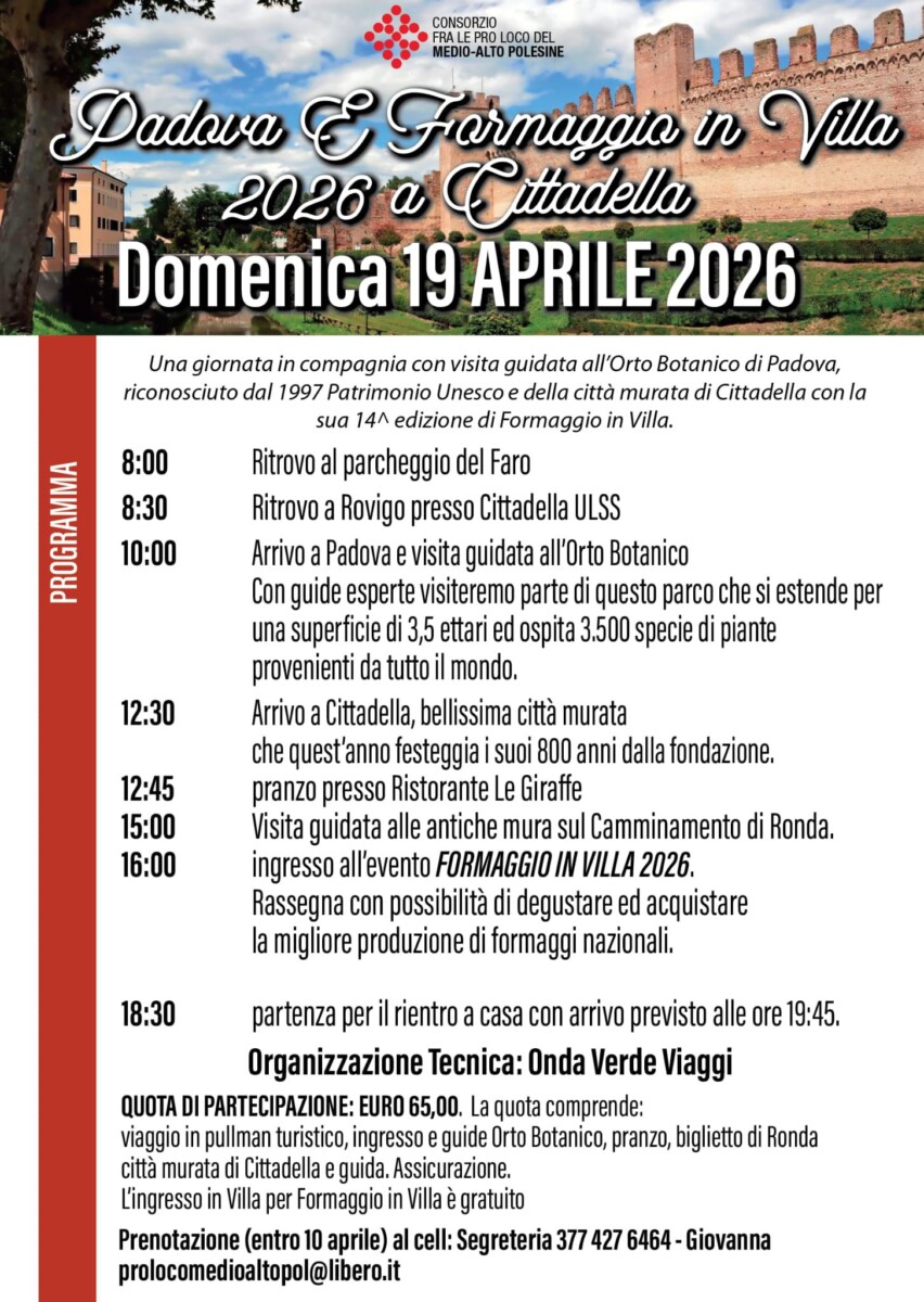 Scopri di più sull'articolo Padova & Formaggie in Villa