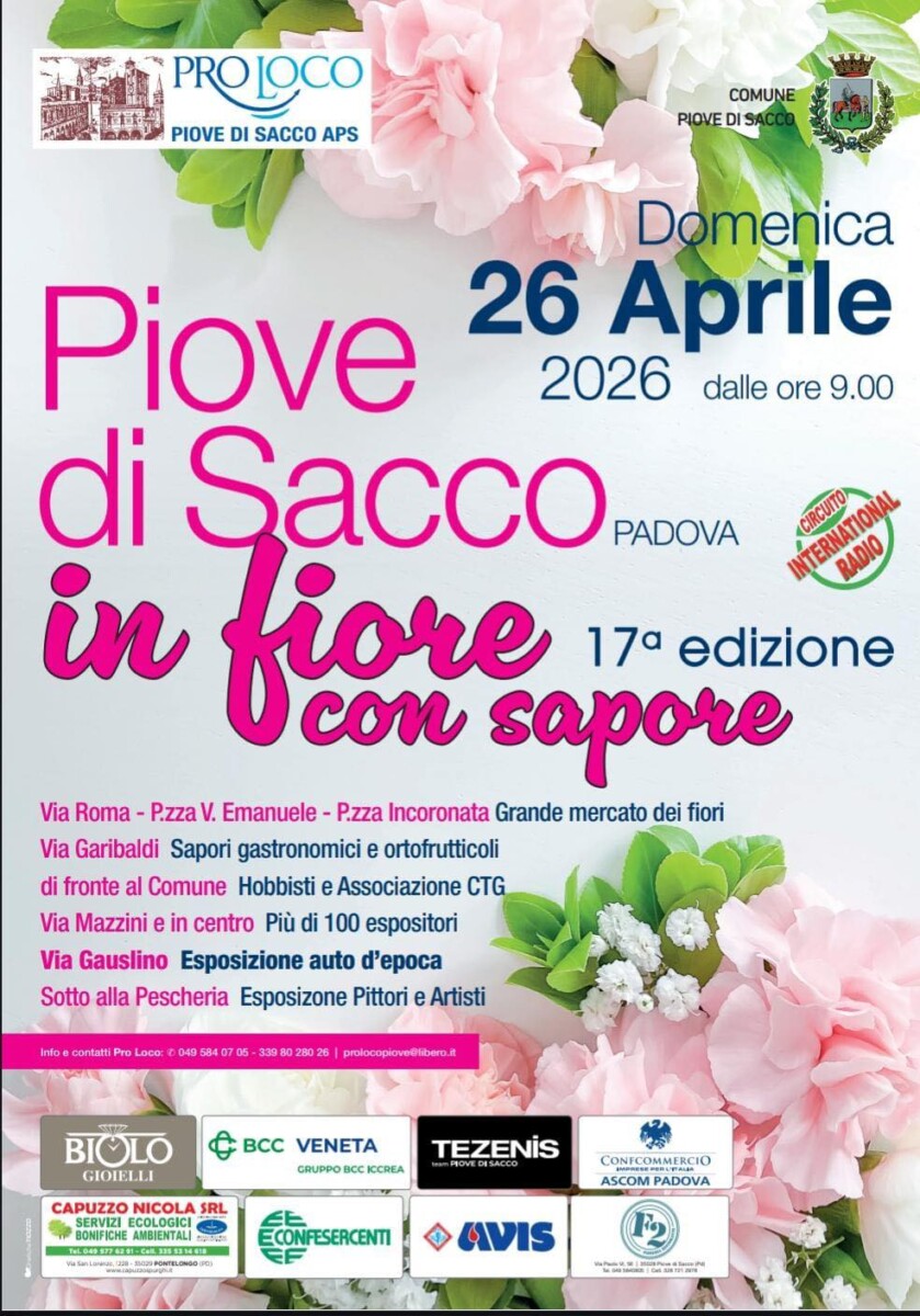 Scopri di più sull'articolo Piove di Sacco in Fiore con Sapore