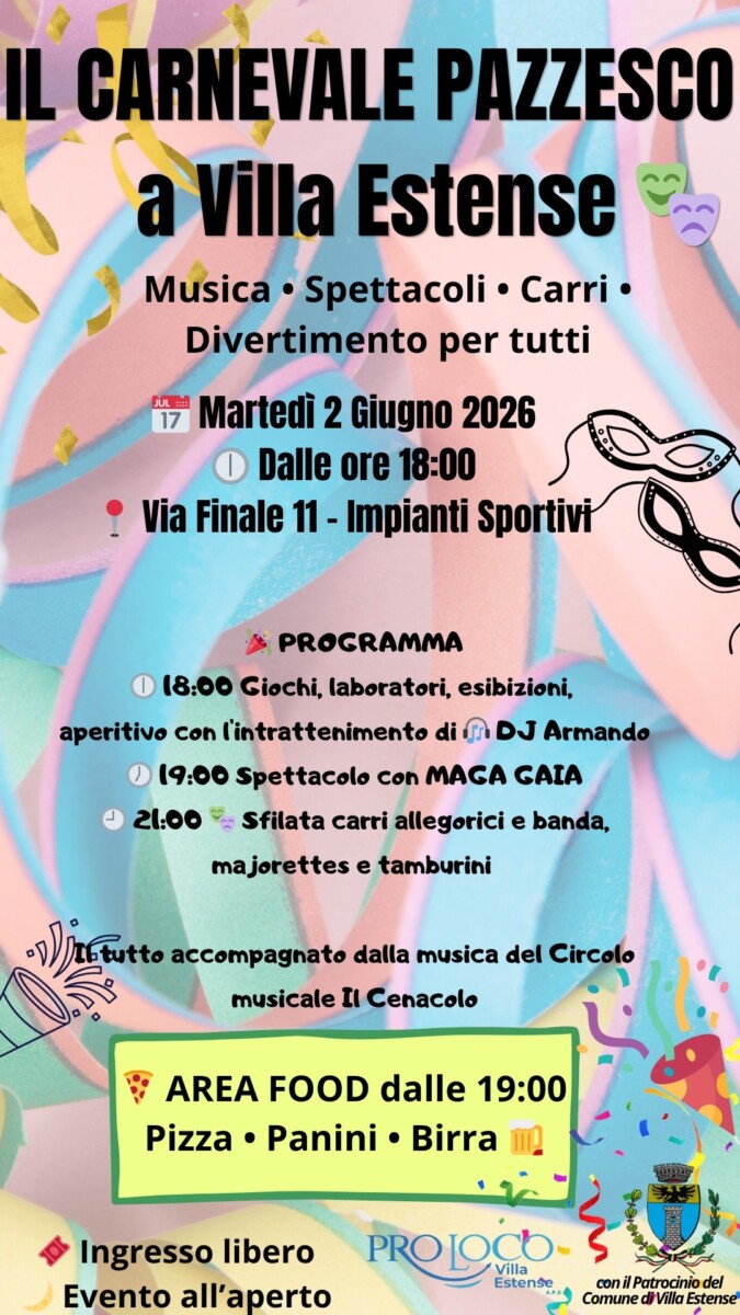 Scopri di più sull'articolo Carnevale a Villa Estense
