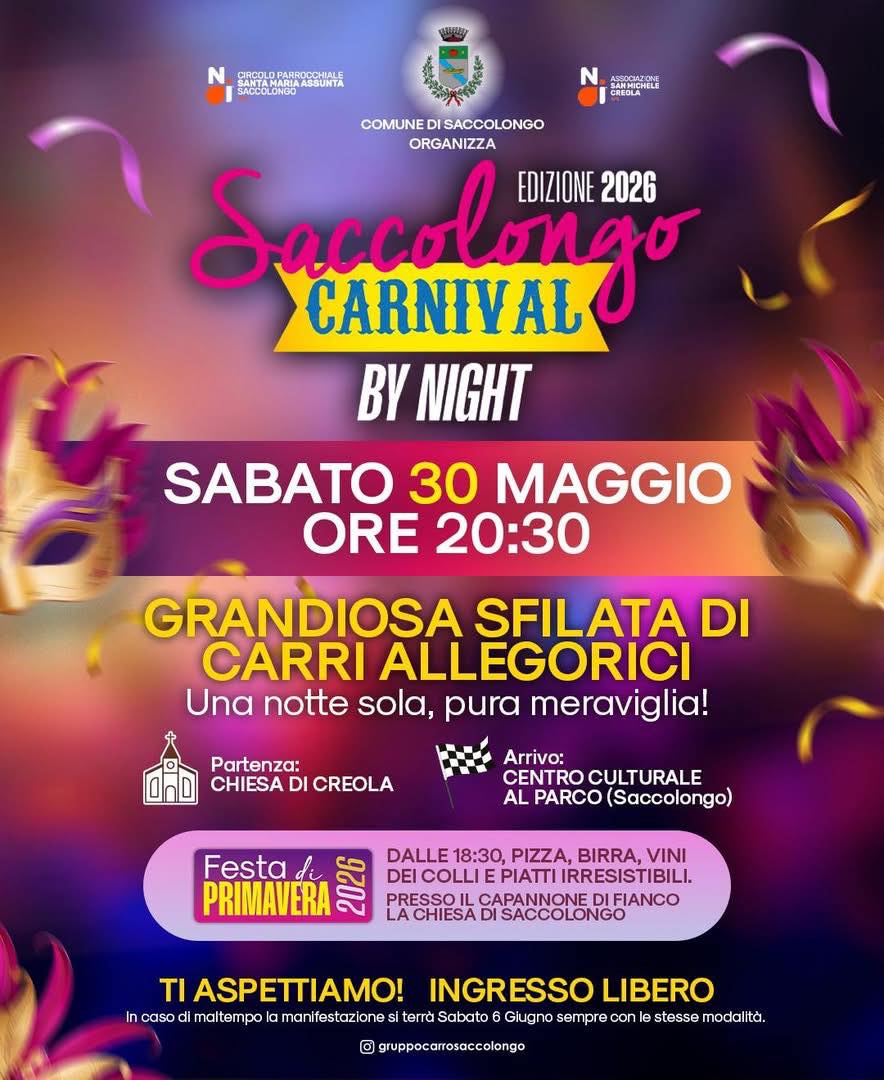 Scopri di più sull'articolo Saccolongo Carnival by Night 2026