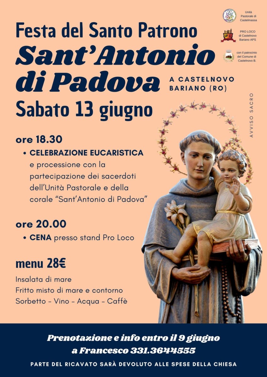 Scopri di più sull'articolo Festa del Santo Patrono Sant’Antonio di Padova