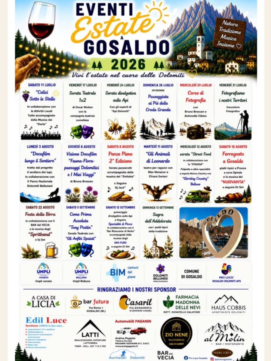 Scopri di più sull'articolo Eventi estate a Gosaldo