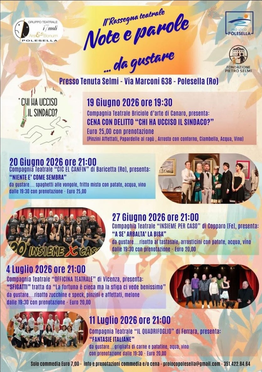 Scopri di più sull'articolo La rassegna teatrale: note e parole da gustare