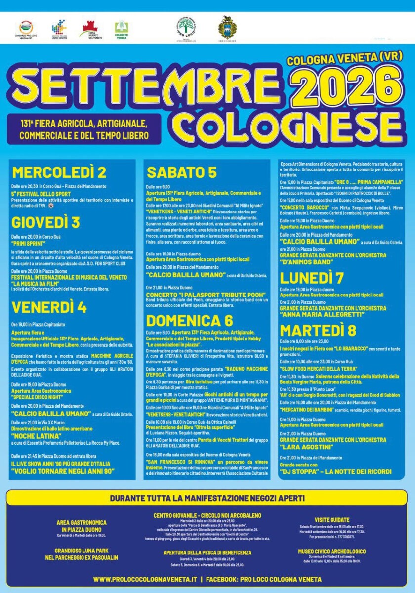 Scopri di più sull'articolo Settembre Colognese 2026