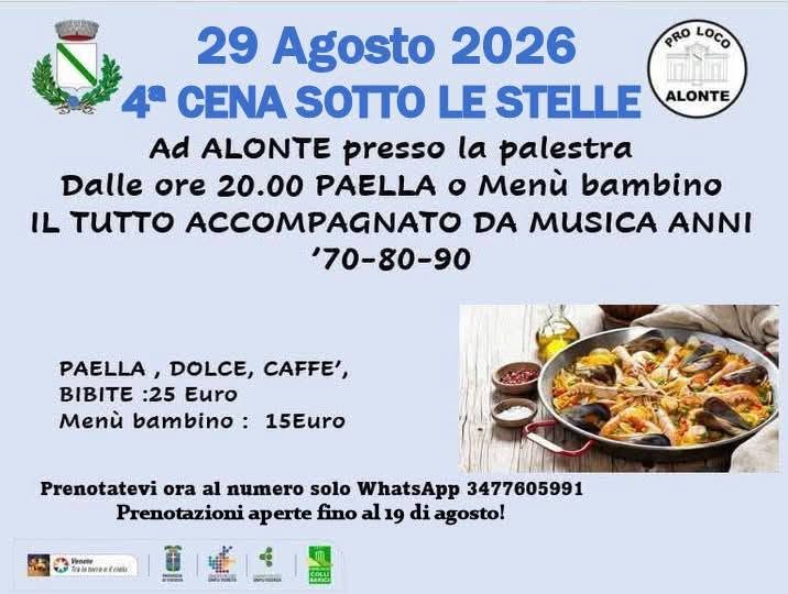 Scopri di più sull'articolo 4^ CENA SOTTO LE STELLE